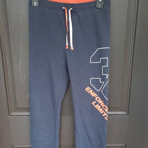 Navy Orange Defacto Graphics Cotton Joggers Sweatpants Boys Size 9 -10 Years - Picture 1 of 5